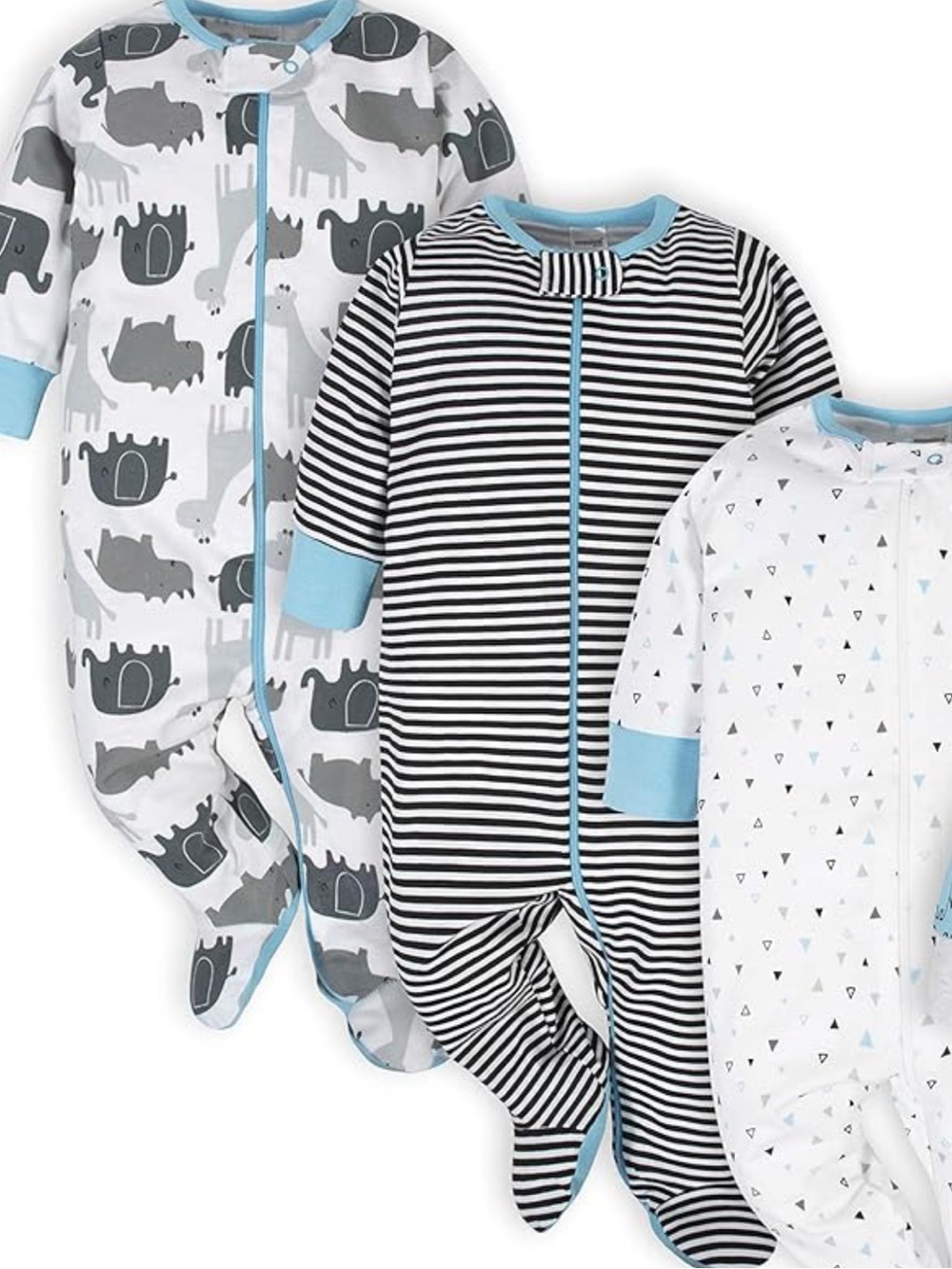 Set of 3 baby boy sleepers